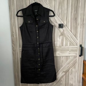 Express 100% Black Linen dress